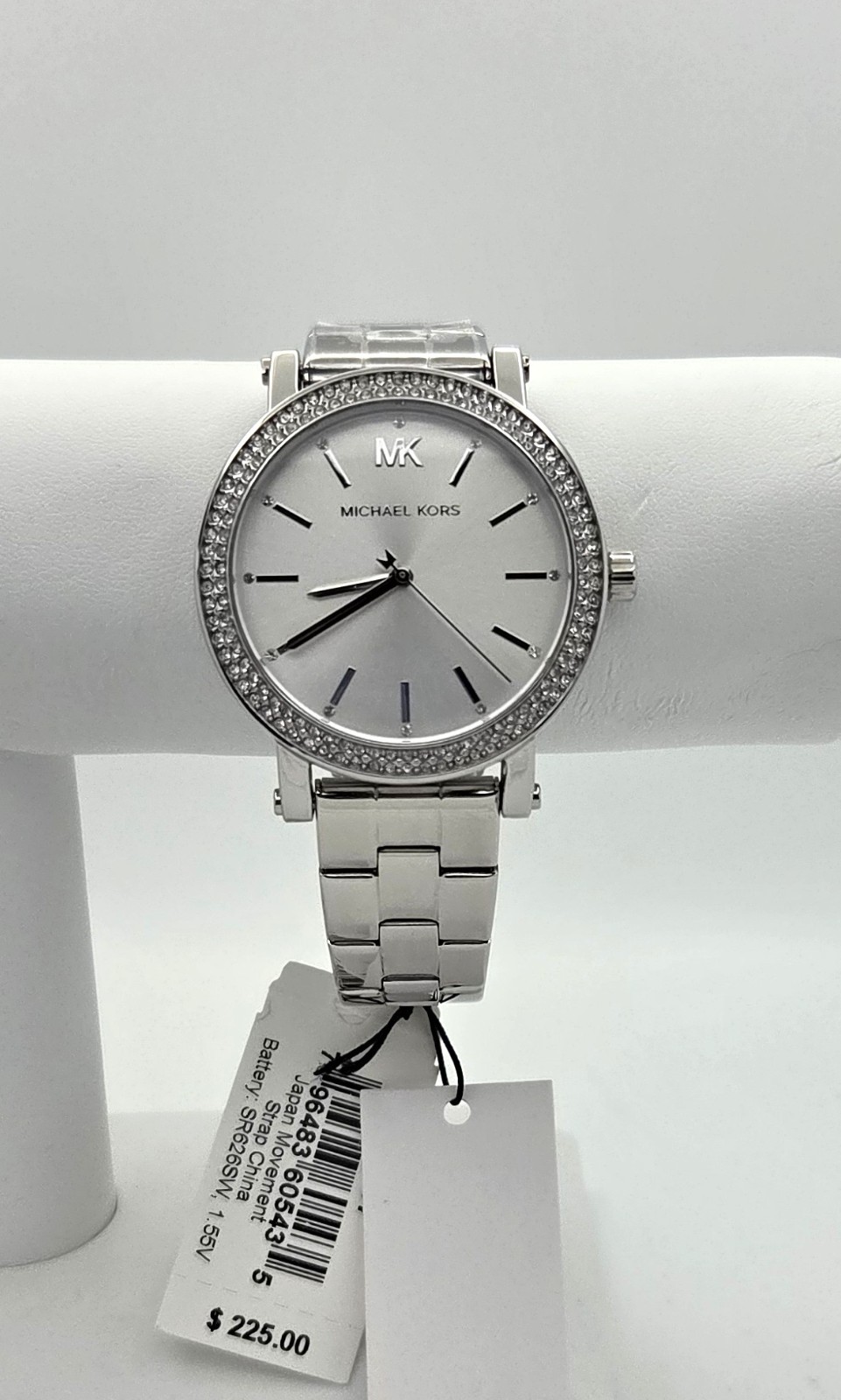 Michael Kors MK7347 Corey Three-Hand Crystal Accent Silver-Tone Watch 38mm