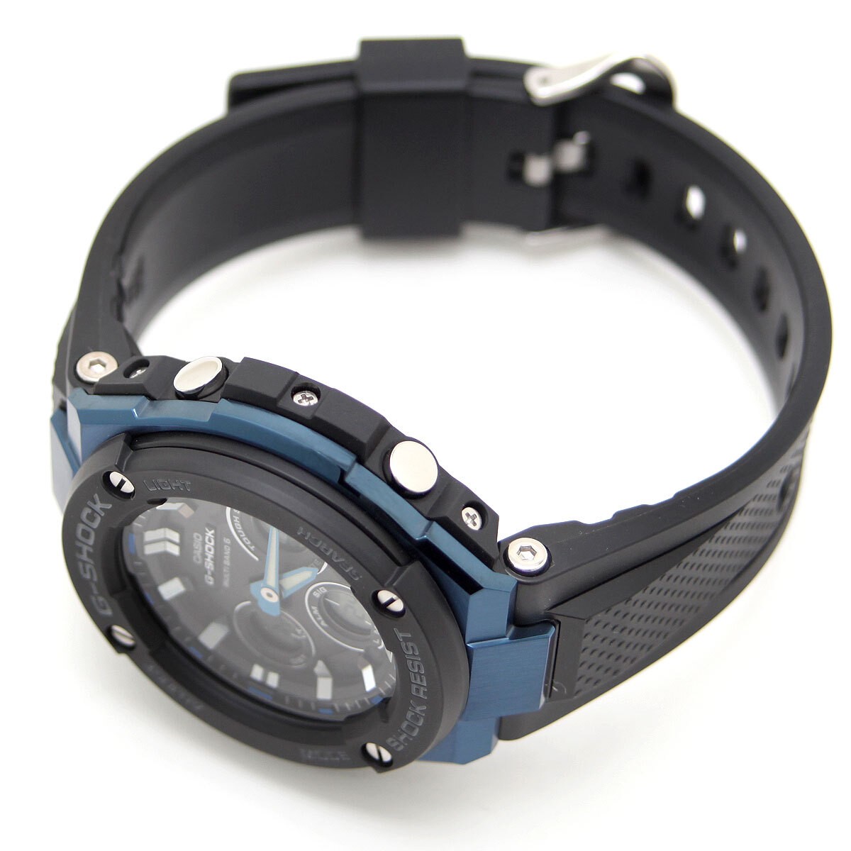 Used CASIO G SHOCK G STEEL GST W300G 1A2JF Radio Solar Black Blue Men s Watch G