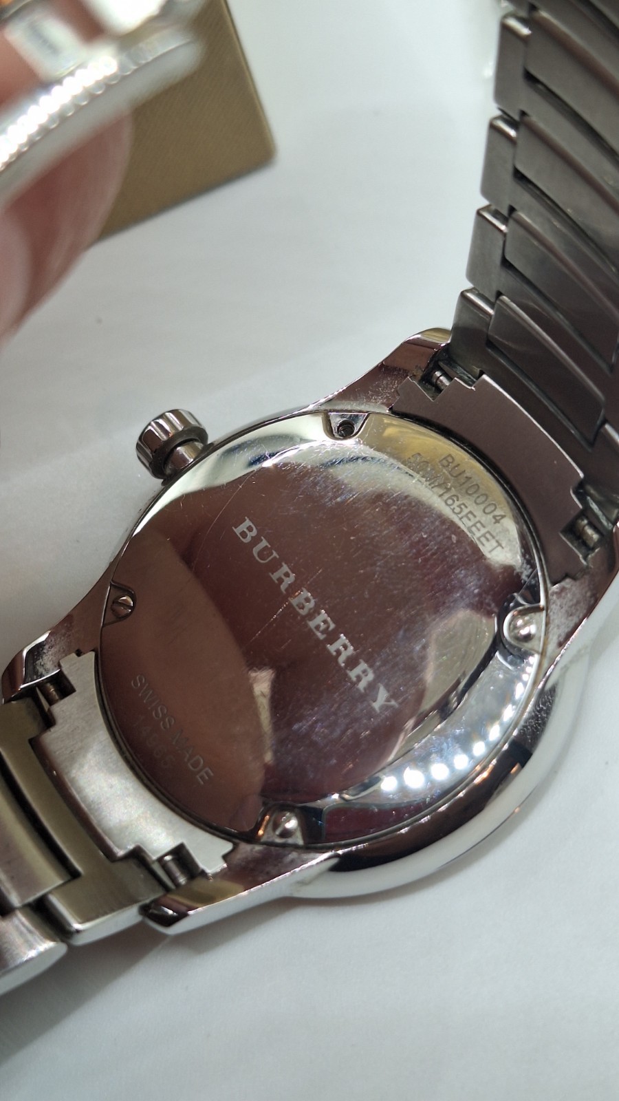 Burberry The Classic Silver Men’s Watch With Tan Coloured Dial BU10004