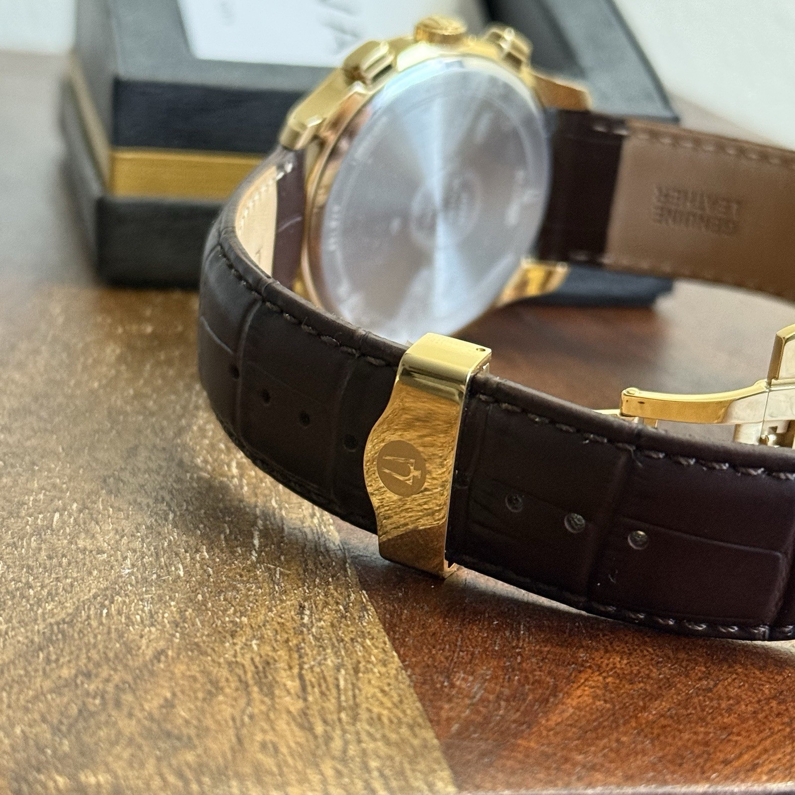 Bulova Men’s Classic Wilton Brown Leather Strap Watch 46.5mm – 97B169