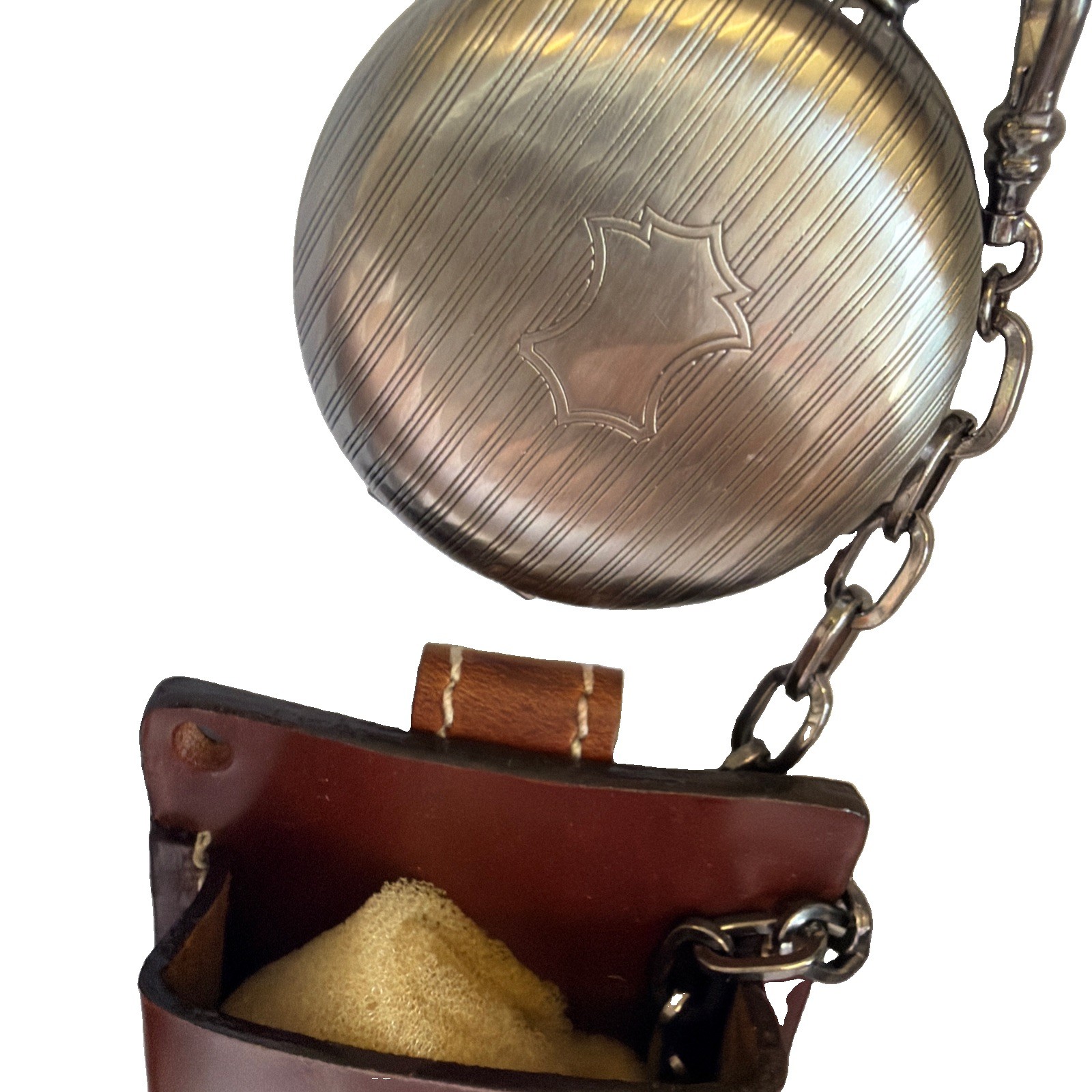 Colibri Quartz Pocket Watch Blue Dial Silver Full Hunter with Box