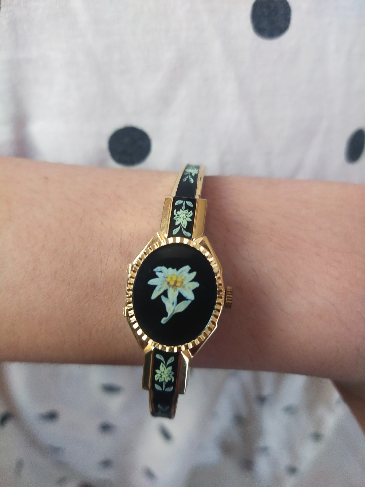 Vintage Swiss Made R. Muller Geneve Peek-a-Boo Bangle Watch