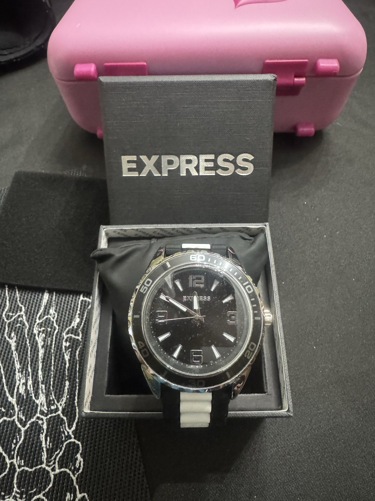 Express Watch Men’s FMDEX 1714 Stainless Steel Rubber Analog BNIB