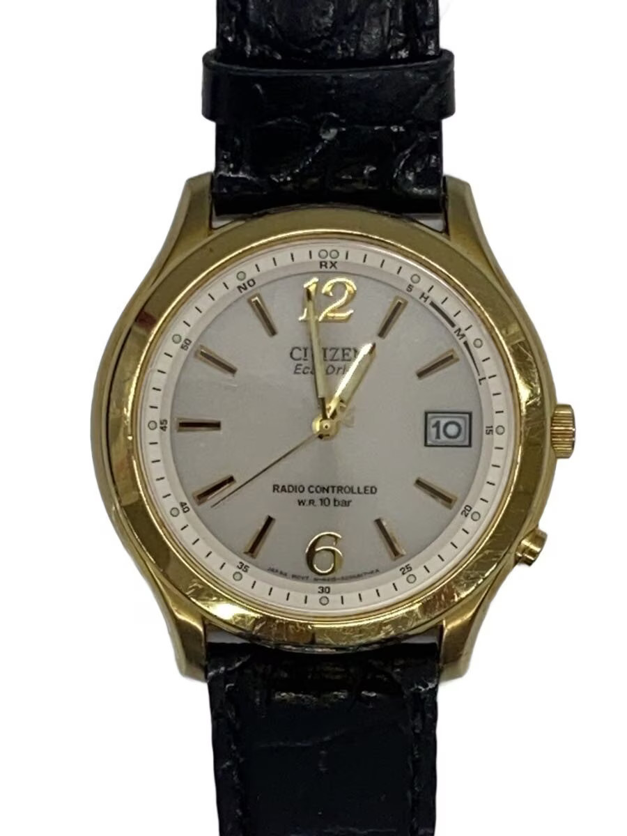 CITIZEN ECO DRIVE Solar Watch Analog Leather White Black H415 S033021