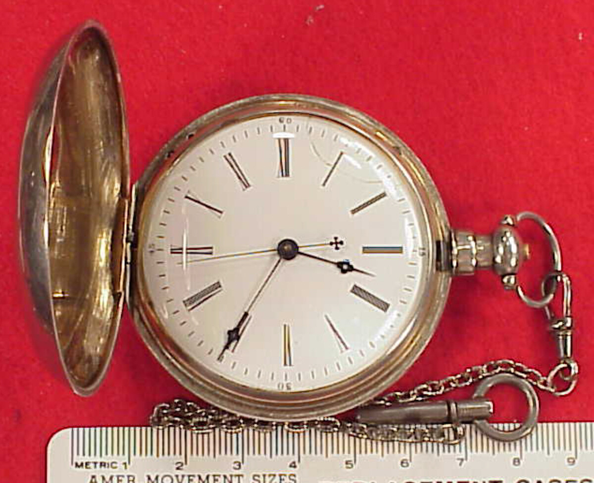 VINTAGE 58MM LARGE BAT WING CRAB CLAW CHINESE DUPLEX SILVER POCKET WATCH