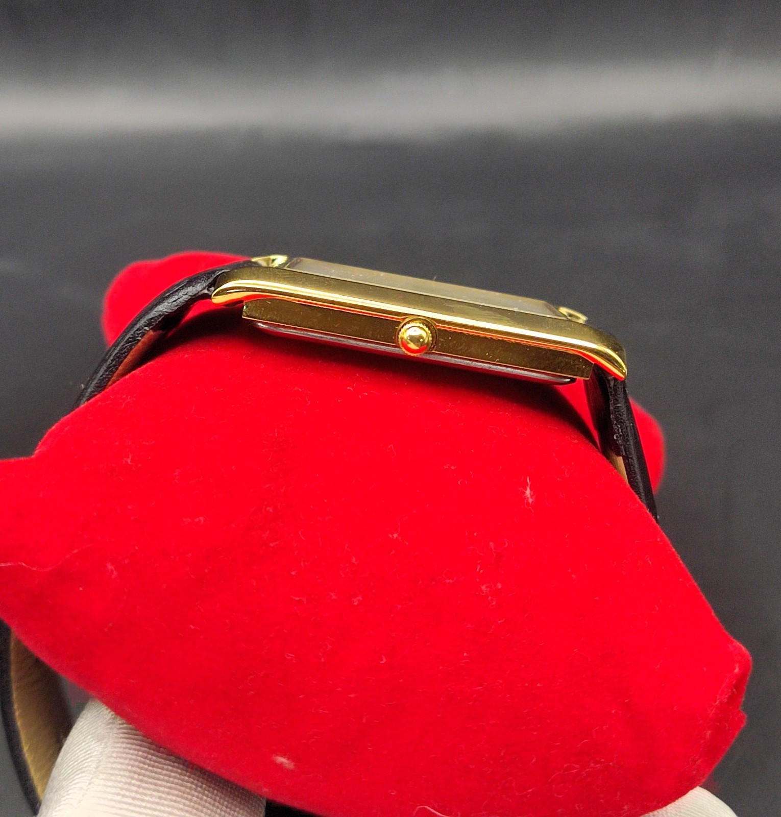 Vintage Refurbished Seiko Quartz Rectangular White Dial Faux Leather Strap