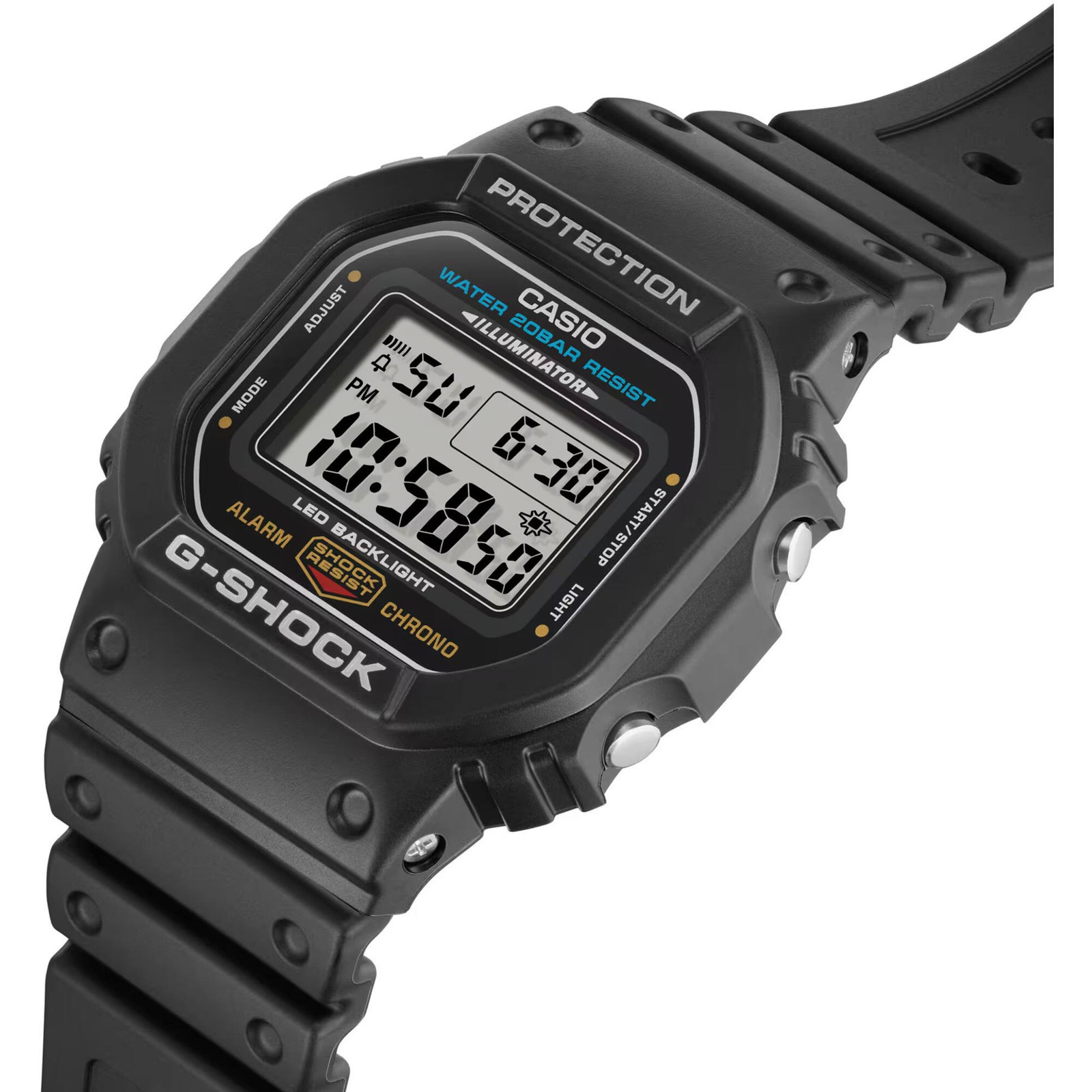 Casio Men’s Watch G-Shock Alarm Grey Digital Dial Black Resin Strap DW5600UE-1