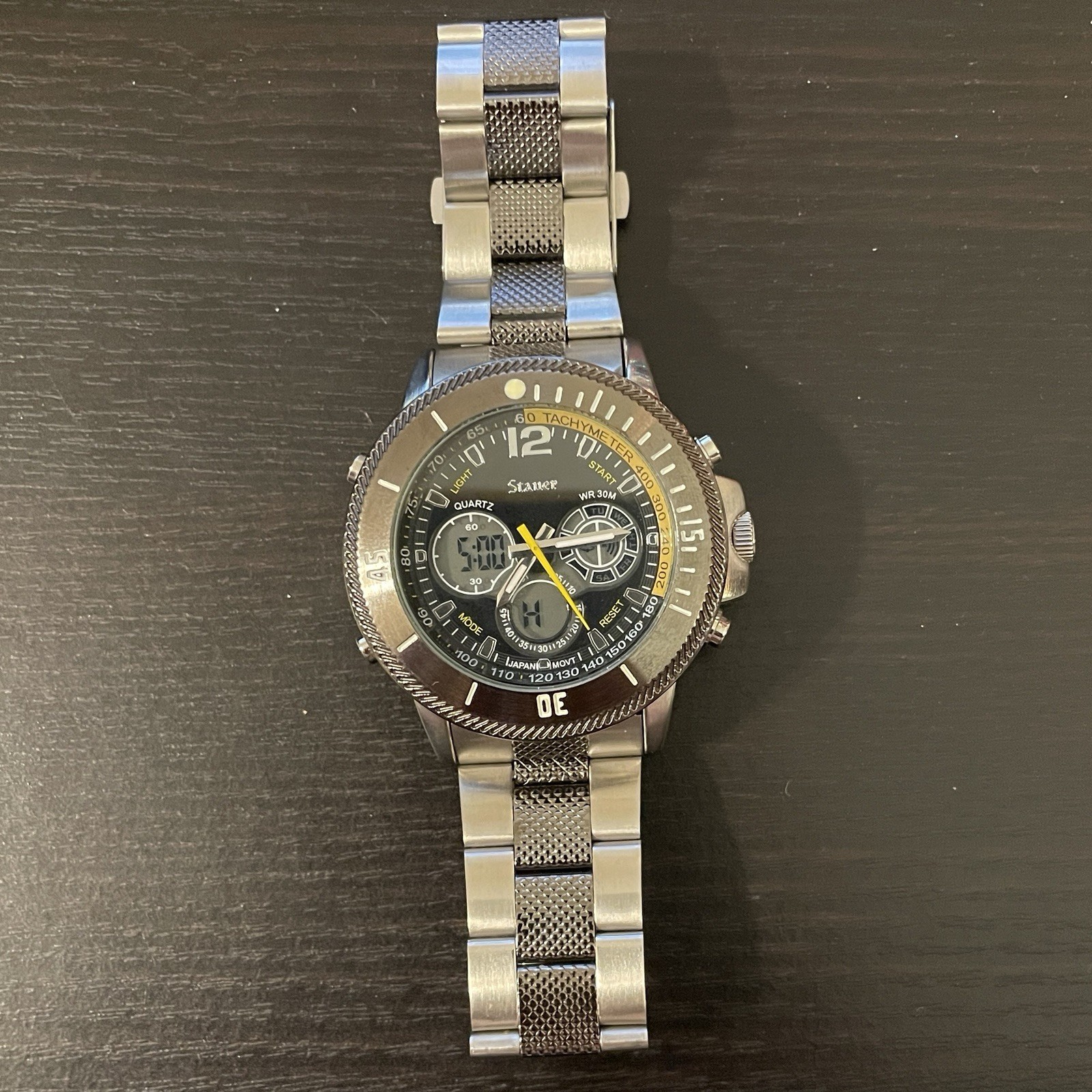 Stauer Colossus Tachymeter 20410 Two Tone Quartz All Original Packaging