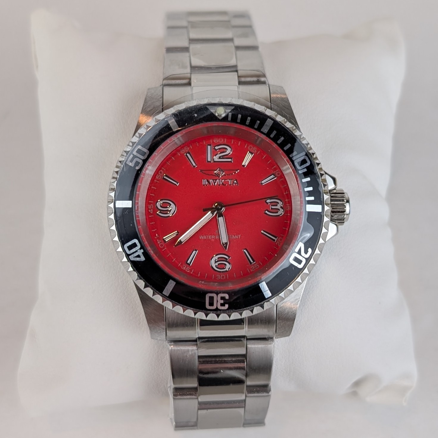 Invicta Specialty Rowan Men’s 40mm Watch Silver Red Black Stainless Steel 49350