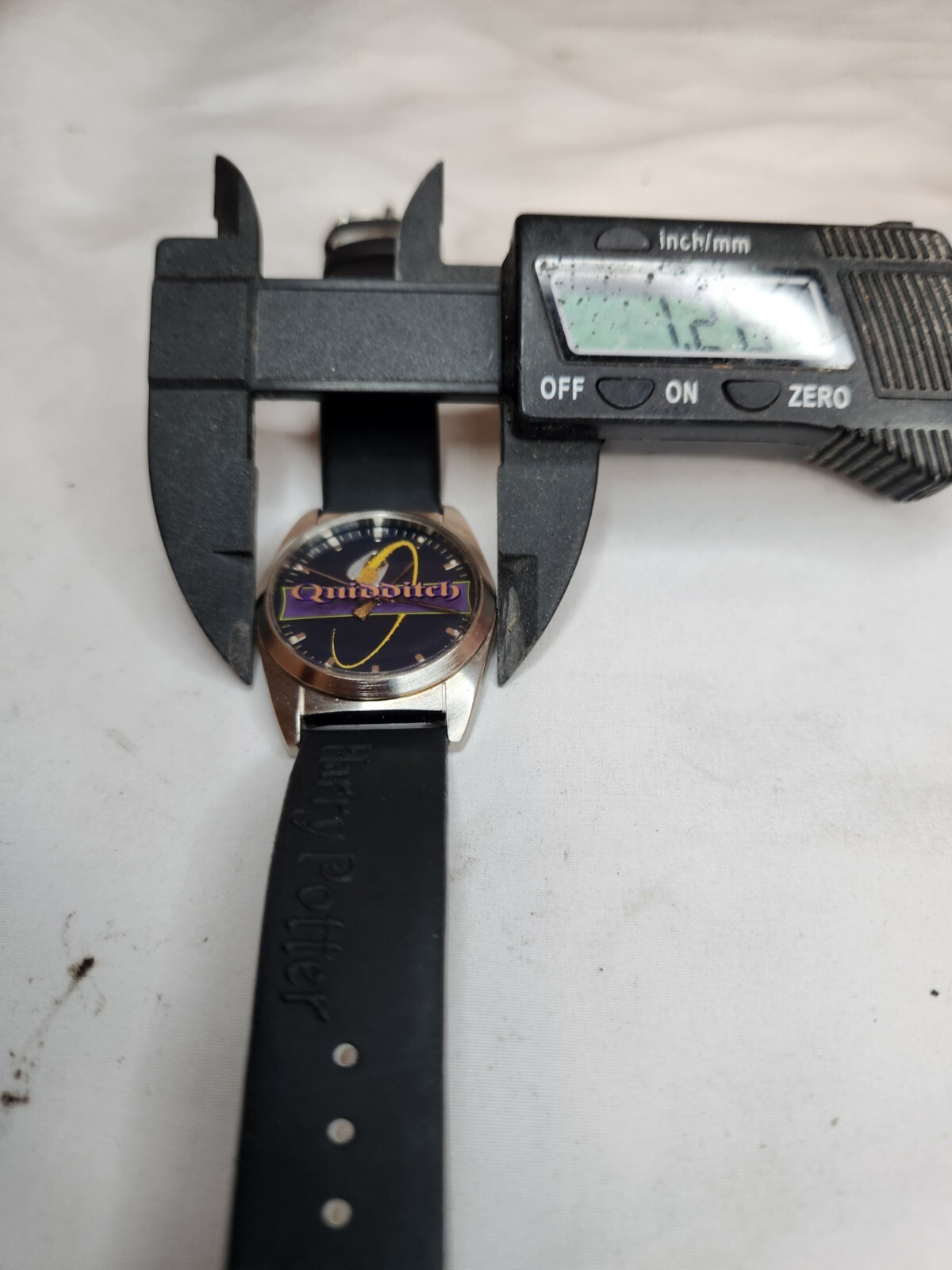 HARRY POTTER Watch Quidditch 32mm Silver Tone SSI Black Leather Band New Battery