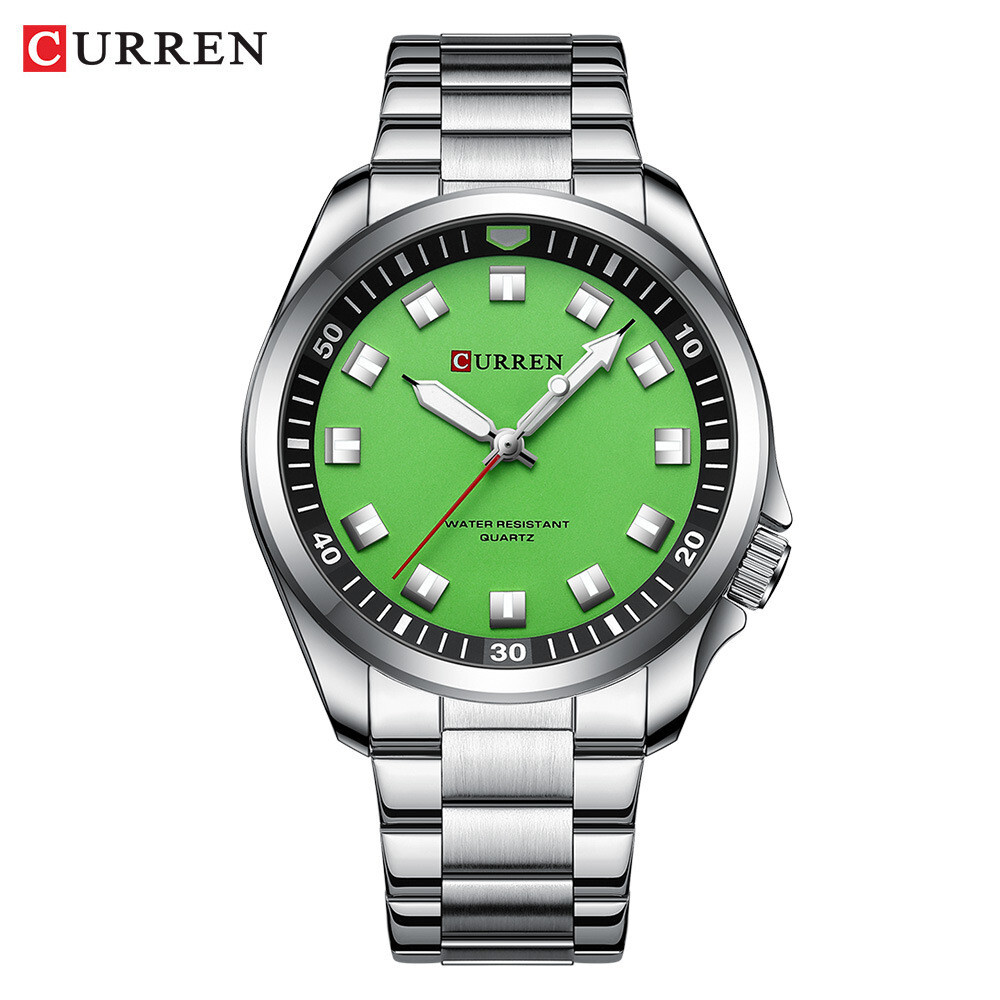CURREN Men Quartz Watch Stainless Steel Luminous Wristwatch Male Sport Watches