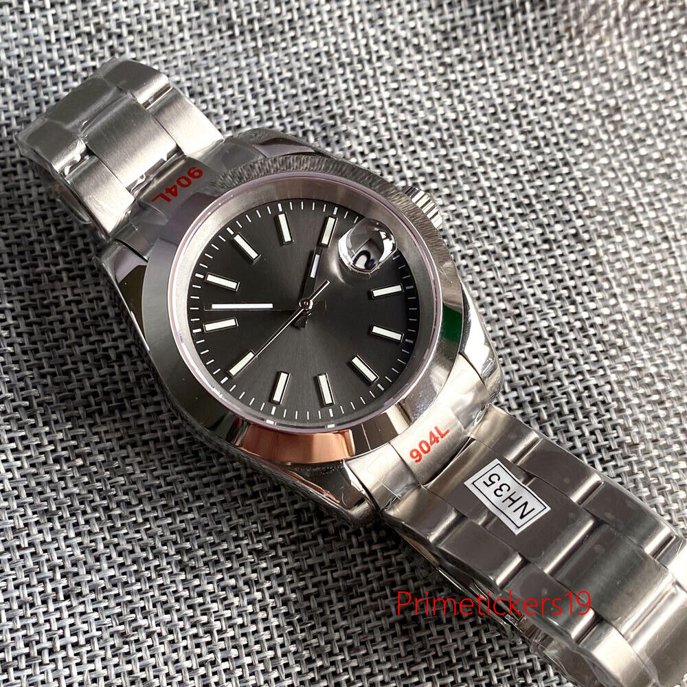 Blue/White/Grey Sunburst Dial Polished Bezel 36mm/39mm NH35A Automatic Men Watch
