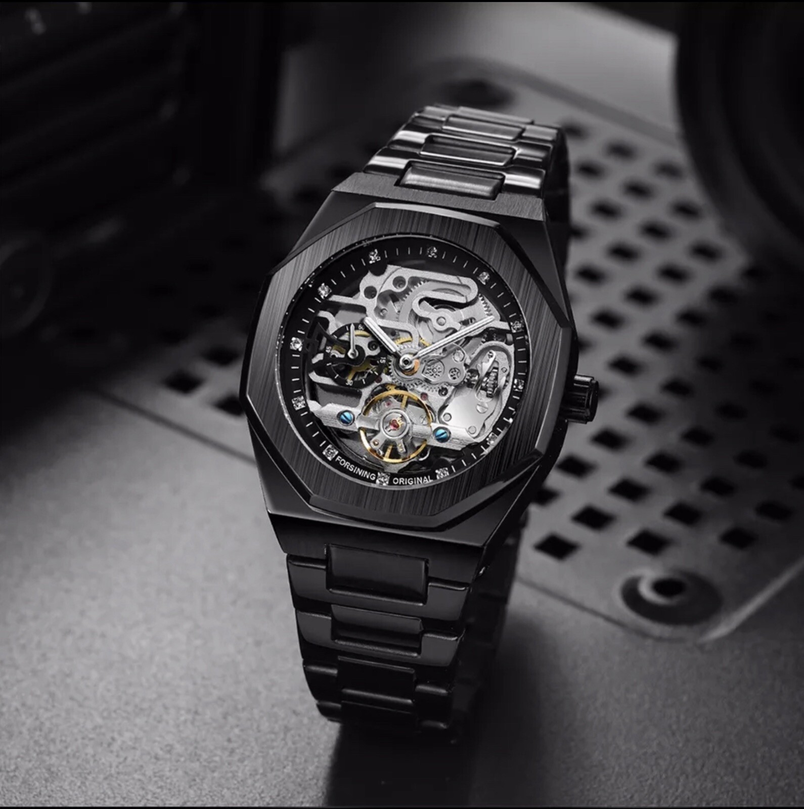 Men’s Watch Skeleton Mechanical Luminous Luxury Waterproof Sport Octagon Shaped