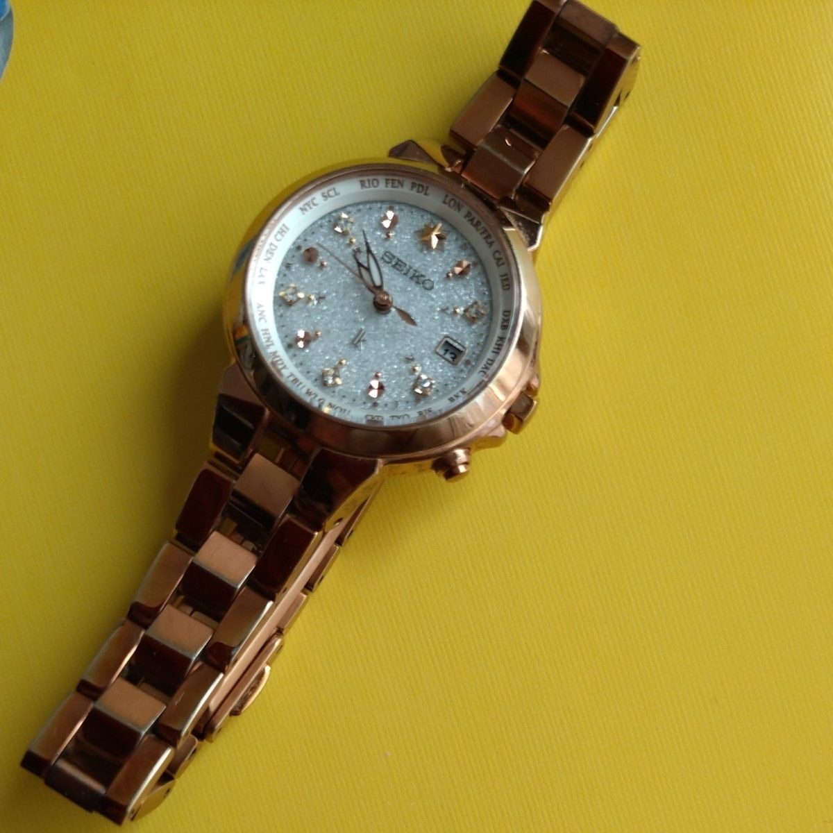 SEIKO LUKIA Kotori Trip Gold World Time Ladies Watch Japan