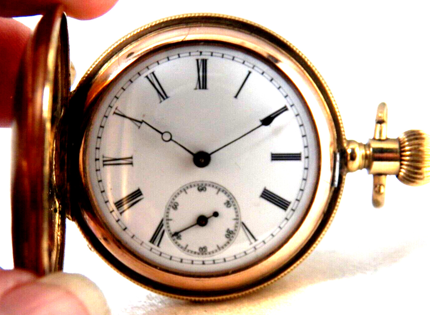 Antique Pocket Watch Hunting Case GF 10S Key Set Key Wind Gorgeous!