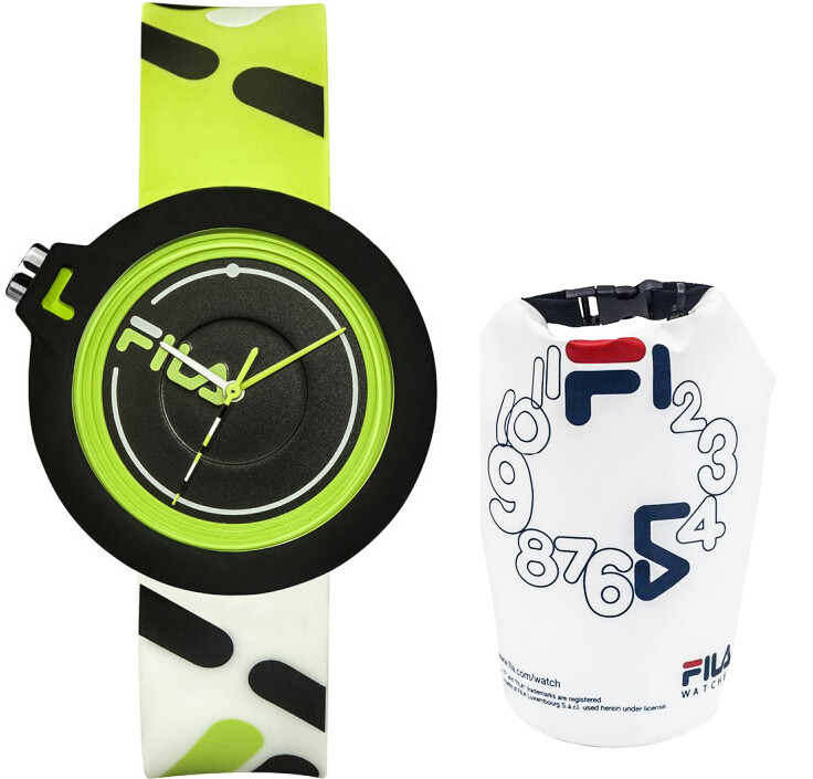 Fila Puffy Rubber Silicone Green Watch + Sport Bag Gift