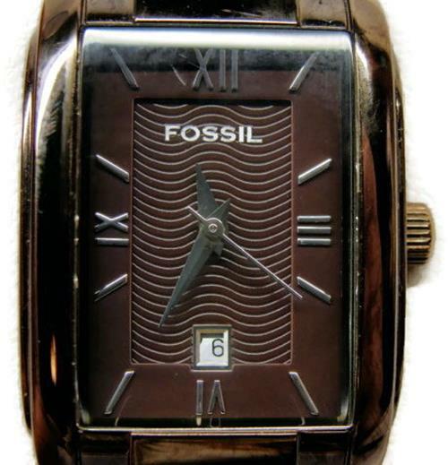 Fossil ES-2002 5ATM St. Steel WR Date Bracelet Watch Analog Quartz New Battery