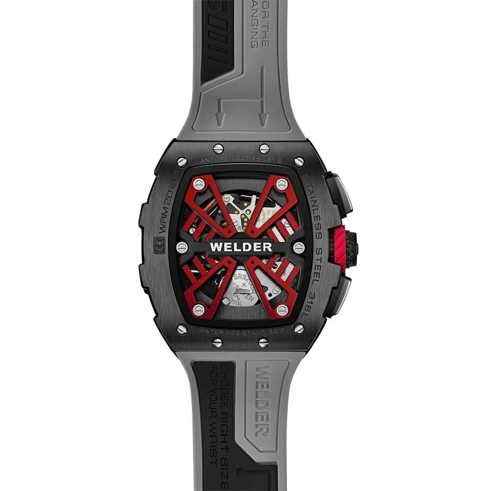 Welder W75 Exclusive WRM2018 Quartz, Black,Gray,Red Tone, Men’s Wristwatch