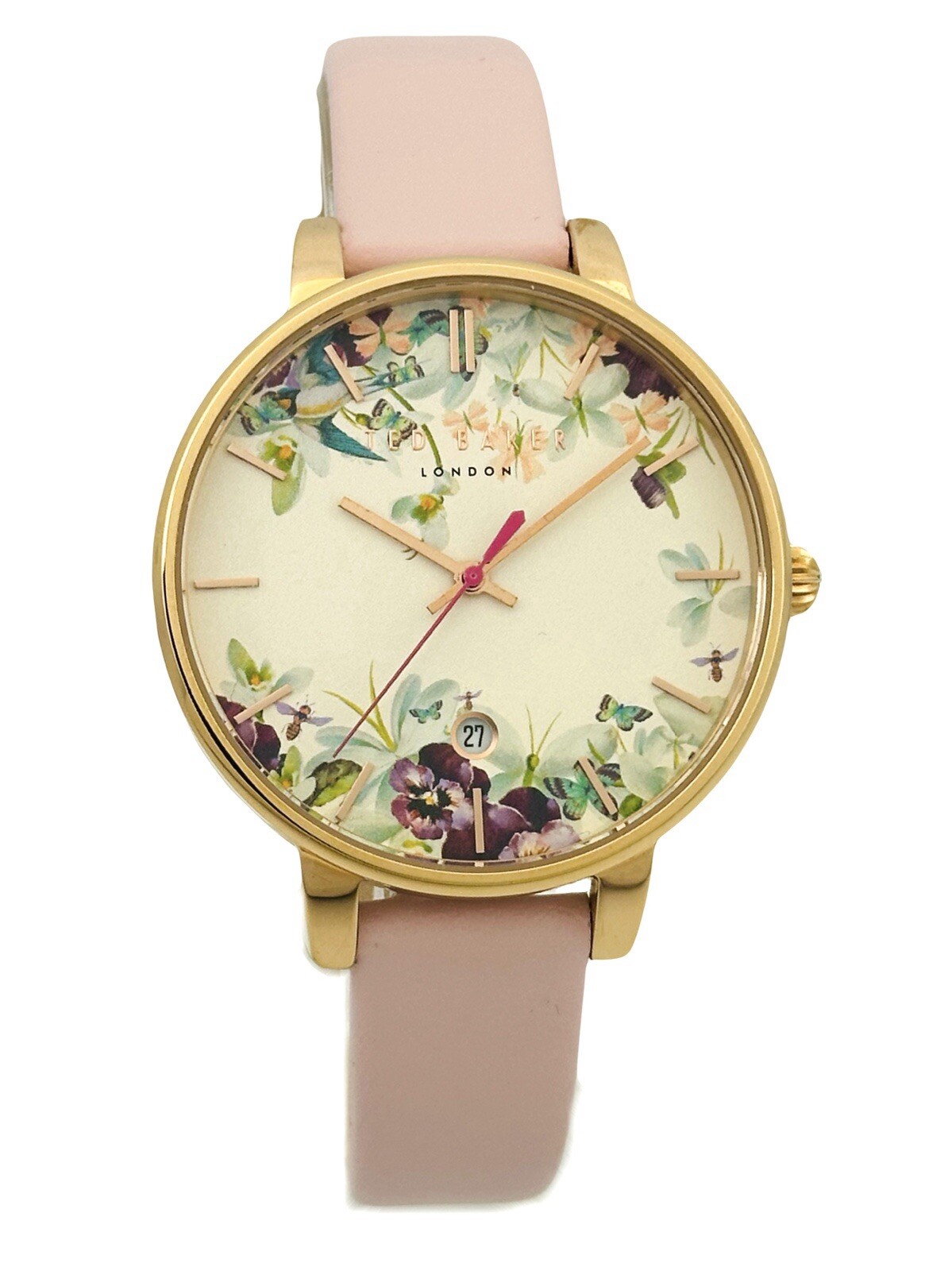 Ted Baker Kate 10031550 Ladies Classic Multicolour Dial Pink Leather Strap Watch