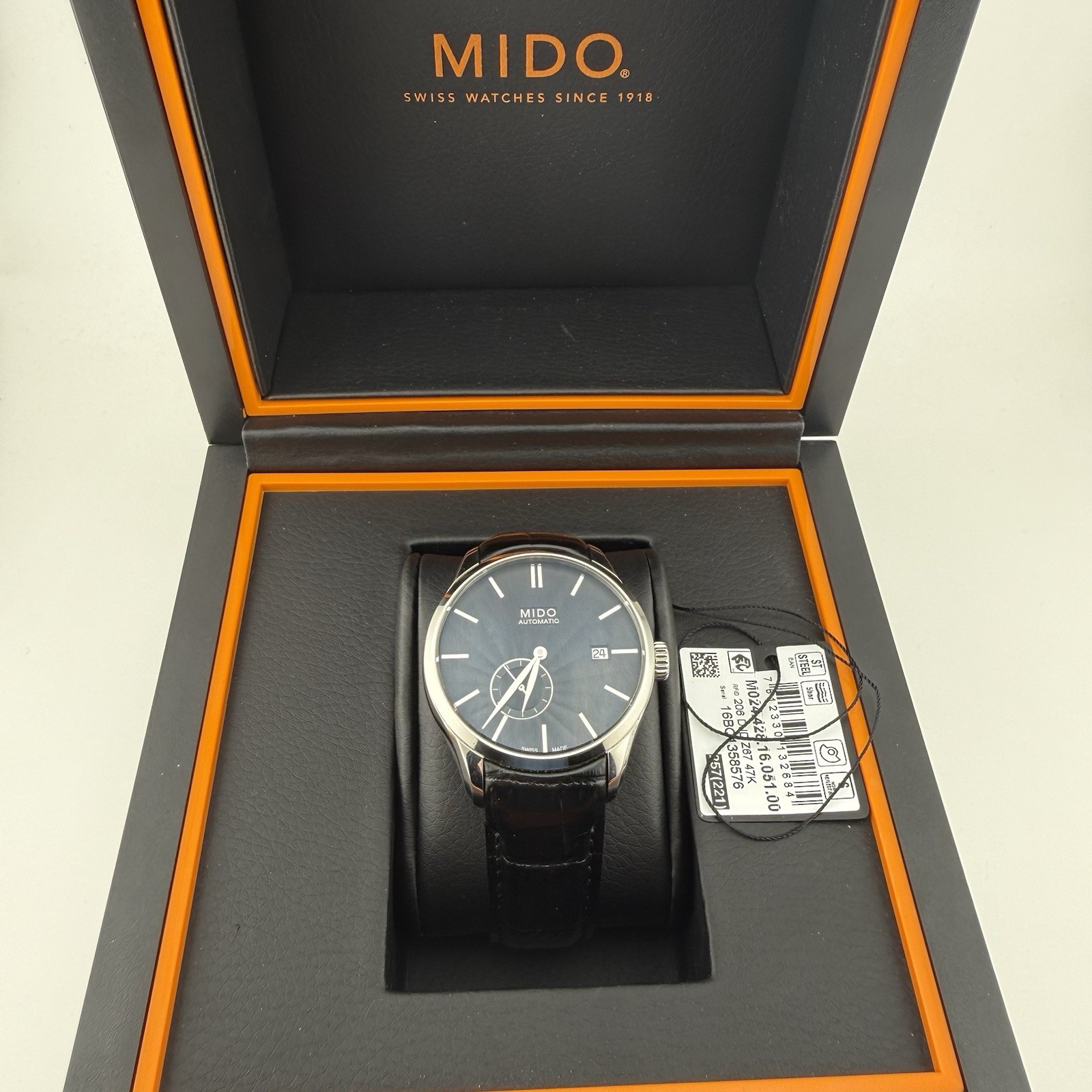 Mido Belluna II 25J Swiss Automatic Watch M024.428A Box & Hang Tag