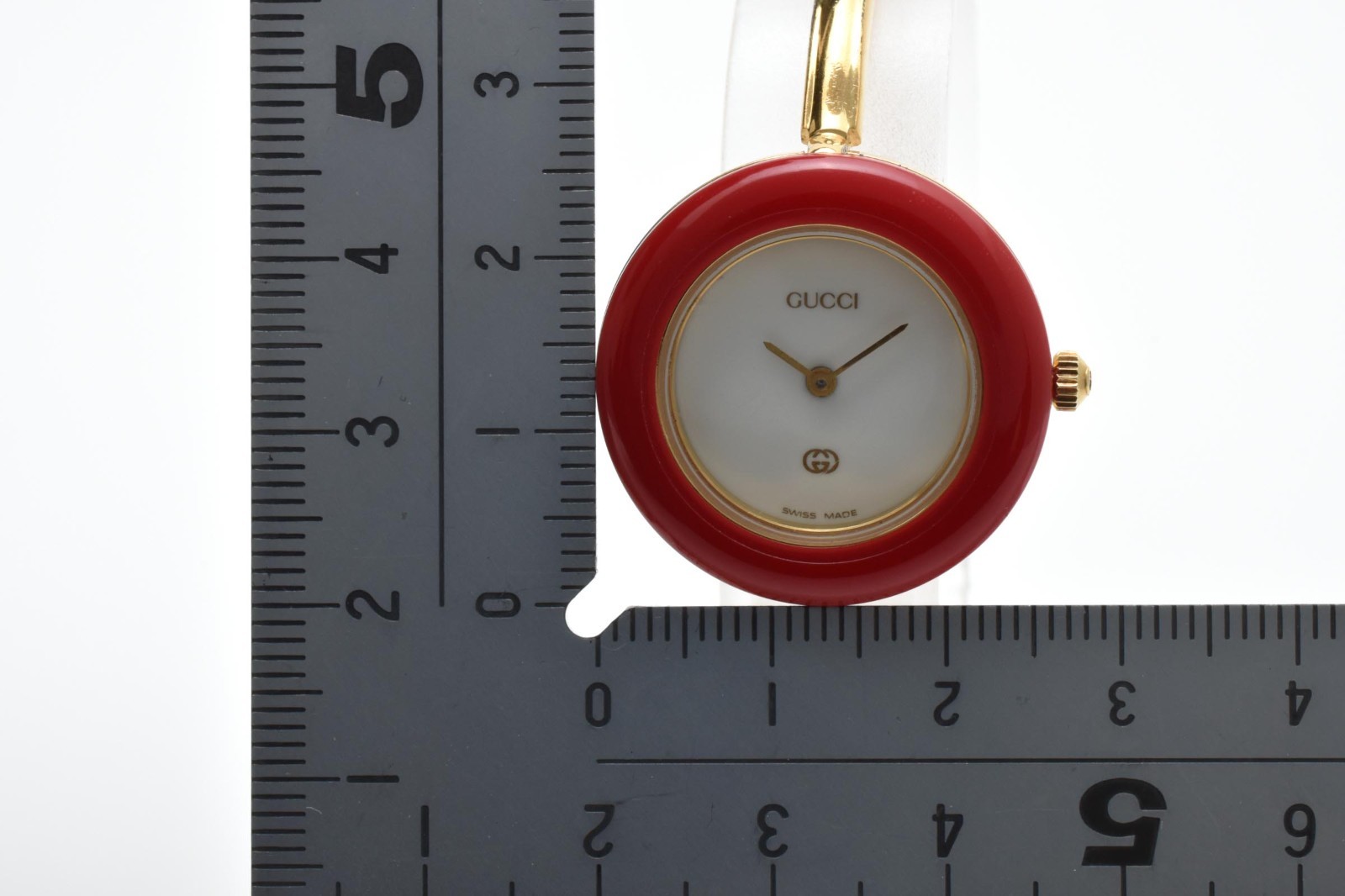 [Exc+5 ] w/ BOX Gucci Change Bezel Watch 11/12.2 White 12 Colors Gold JAPAN
