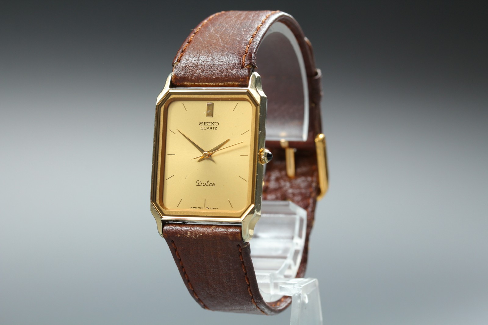 [Near MINT] Seiko Dolce 7731-5210 Gold Dial Quartz Men’s Watch From JAPAN