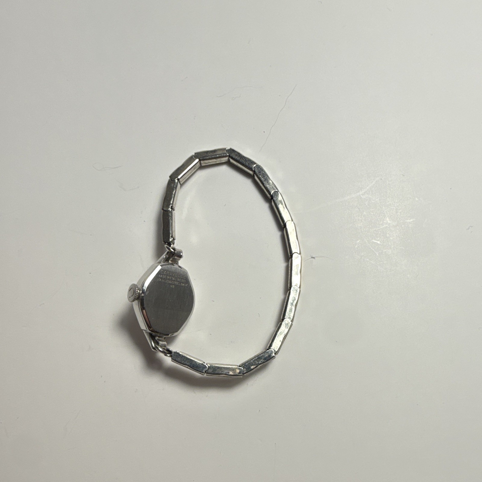 Caravelle Women’s Vintage Manual Wind Analog Silver Arabic Bracelet