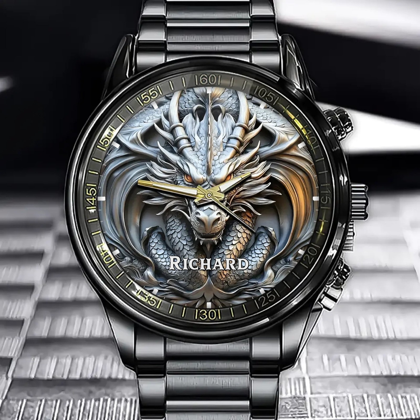 Personalized Mythical Dragon Watch – Add Your Name in the Legendary Style