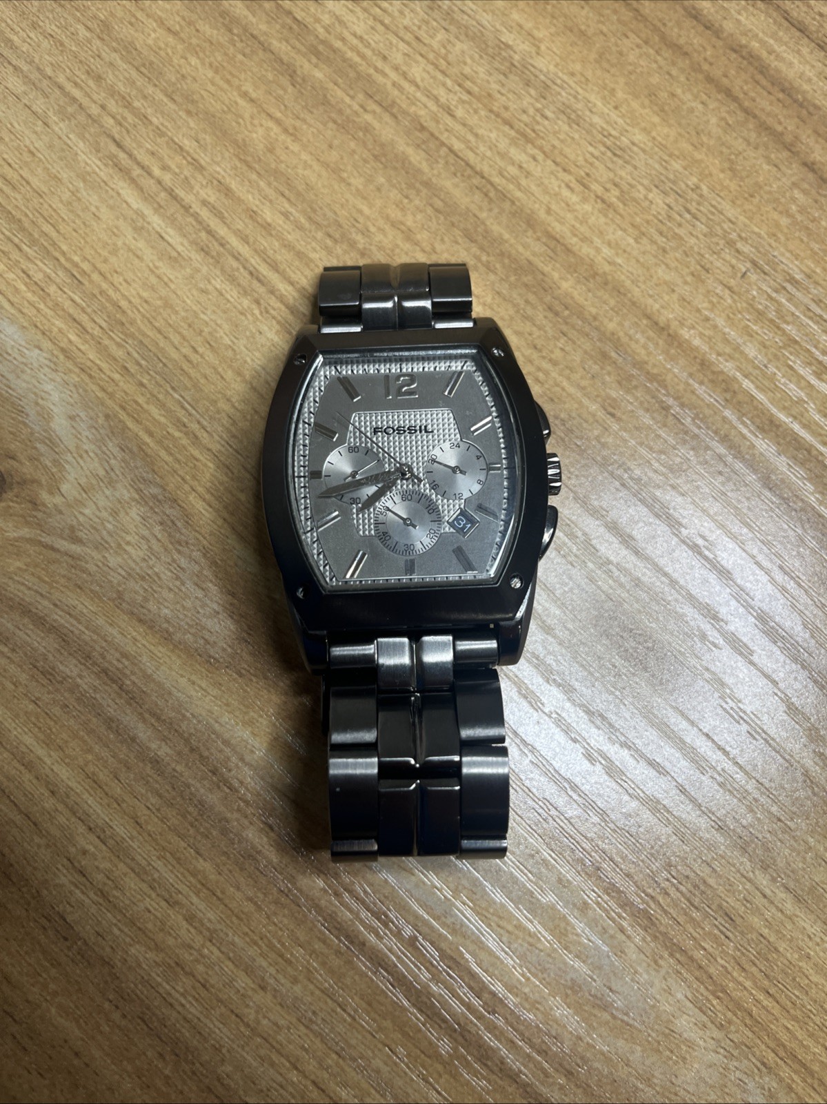 Fossil Arkitekt FS-4251 Men’s Watch Silver/grey St Steel New Battery 7/1/26
