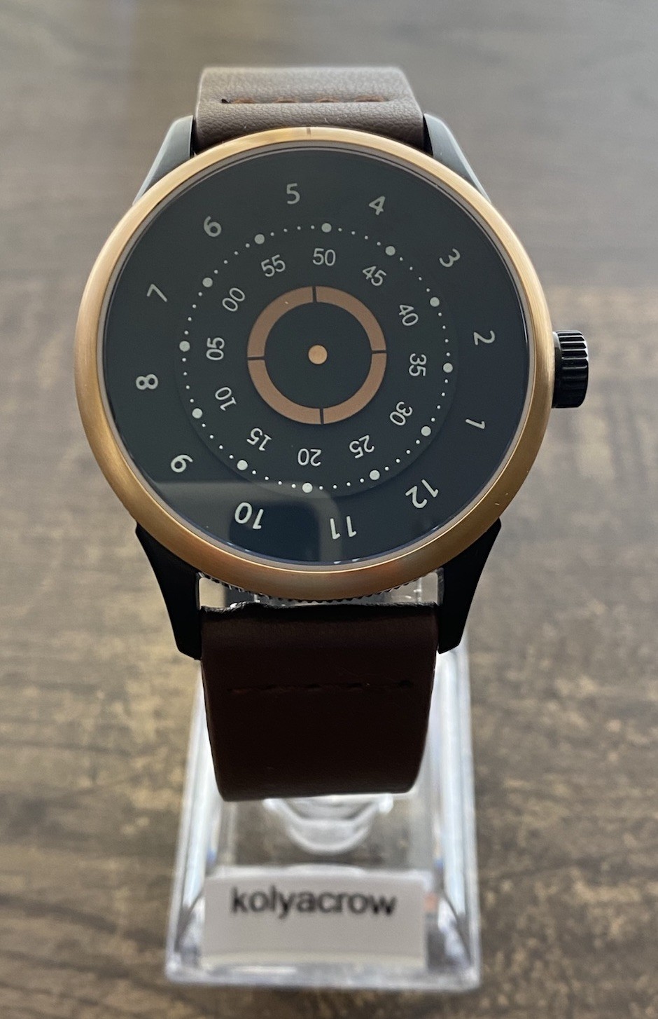 COA MYSTERY ROTATING DIAL WATCH, COOL UNIQUE FUTURISTIC SPACE AGE CRAZY HOUR ?