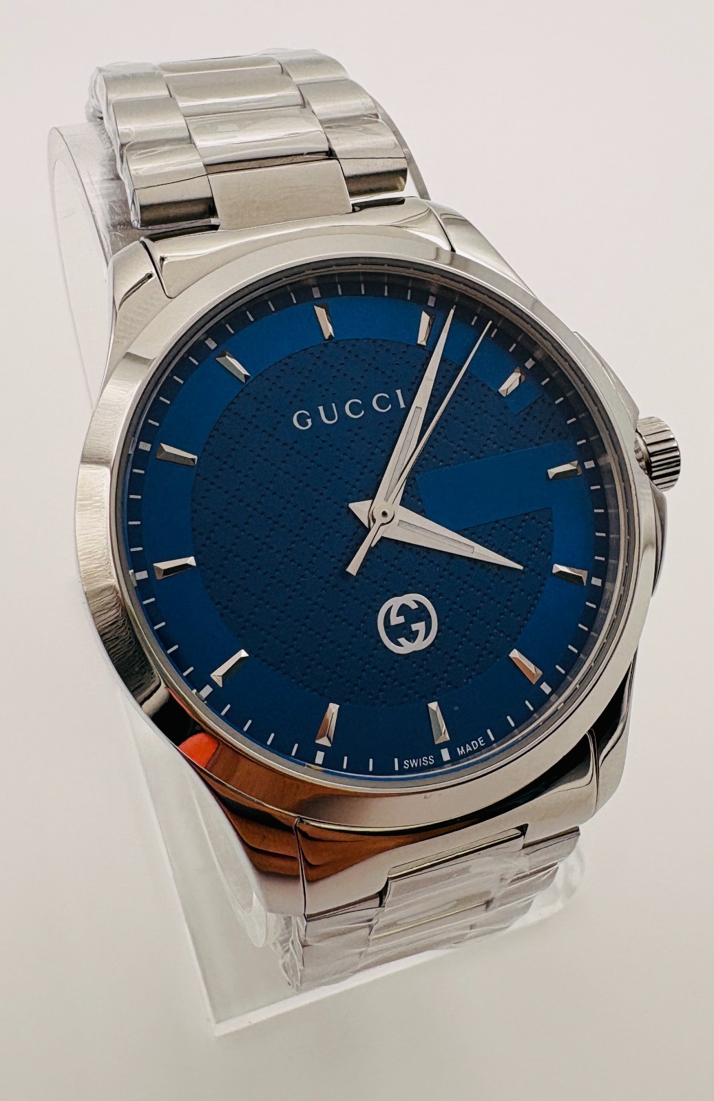 Gucci G-Timeless Blue Dial Stainless Steel 40mm Men’s Quartz Watch – YA126371