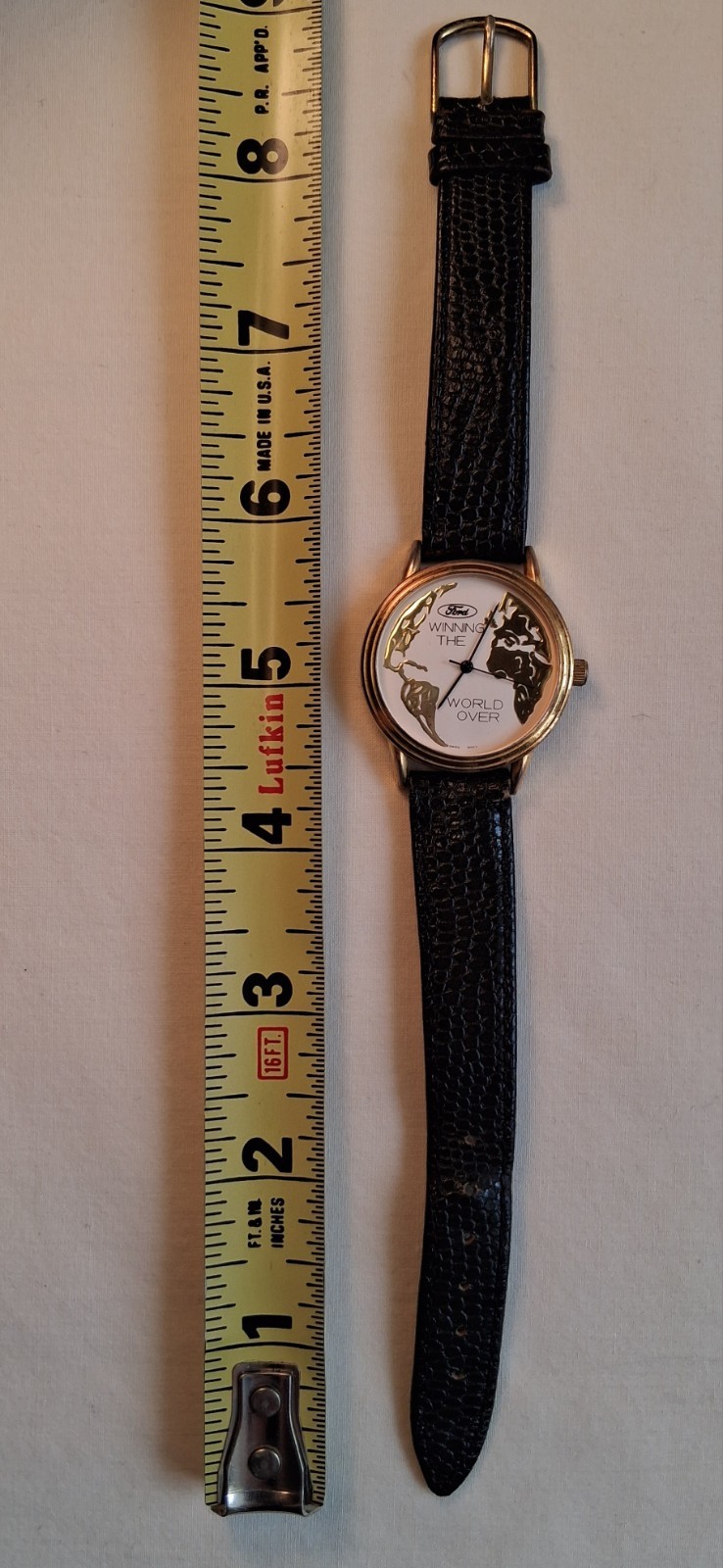 80s FORD MOTOR CO Winning the World Over DEALER WRISTWATCH by RJ Roberts – WORKS