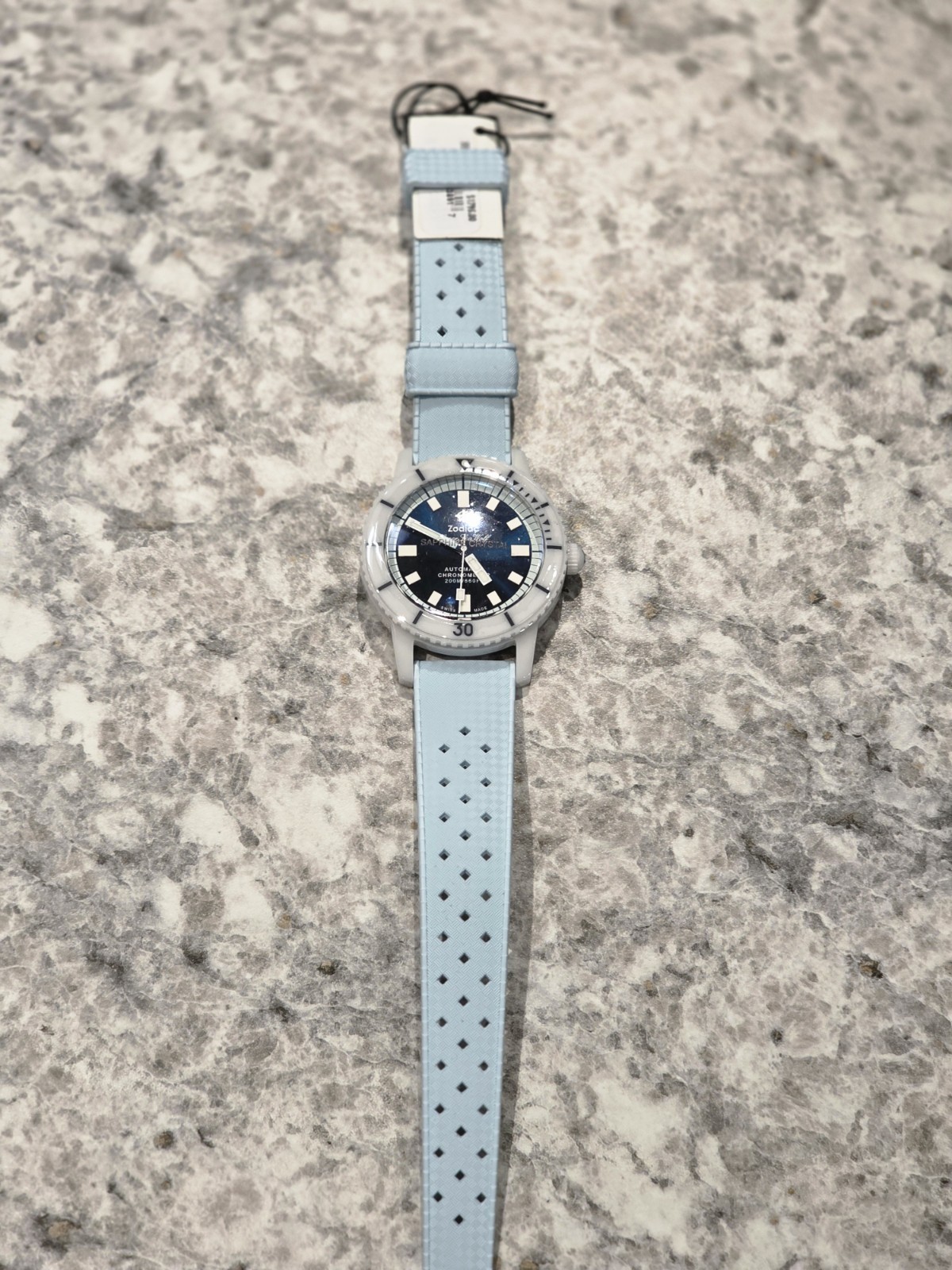 Zodiac Super Sea Wolf Ceramic Light Blue Automatic Compression Dive Watch ZO9590