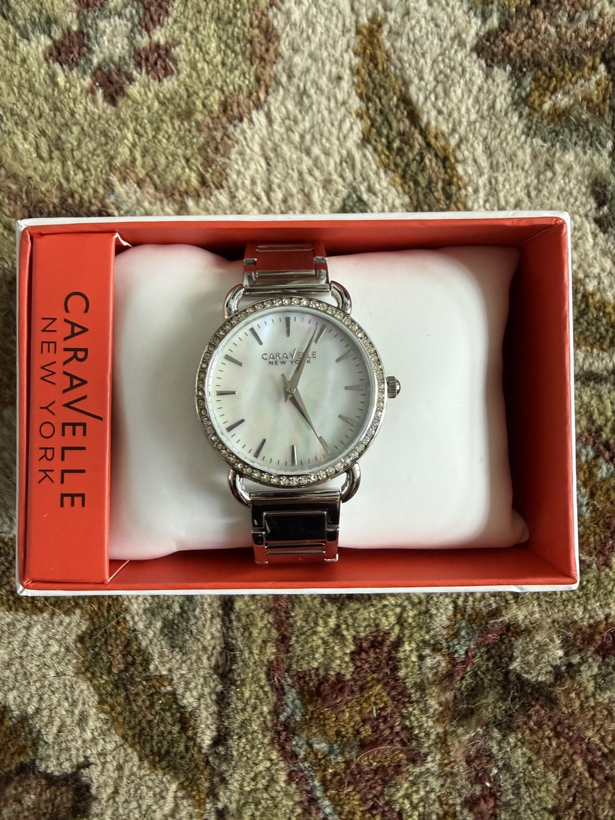 Caravelle New York Bulova Mother Of Pearl 43L184 Women’s Stainless Steel Watch
