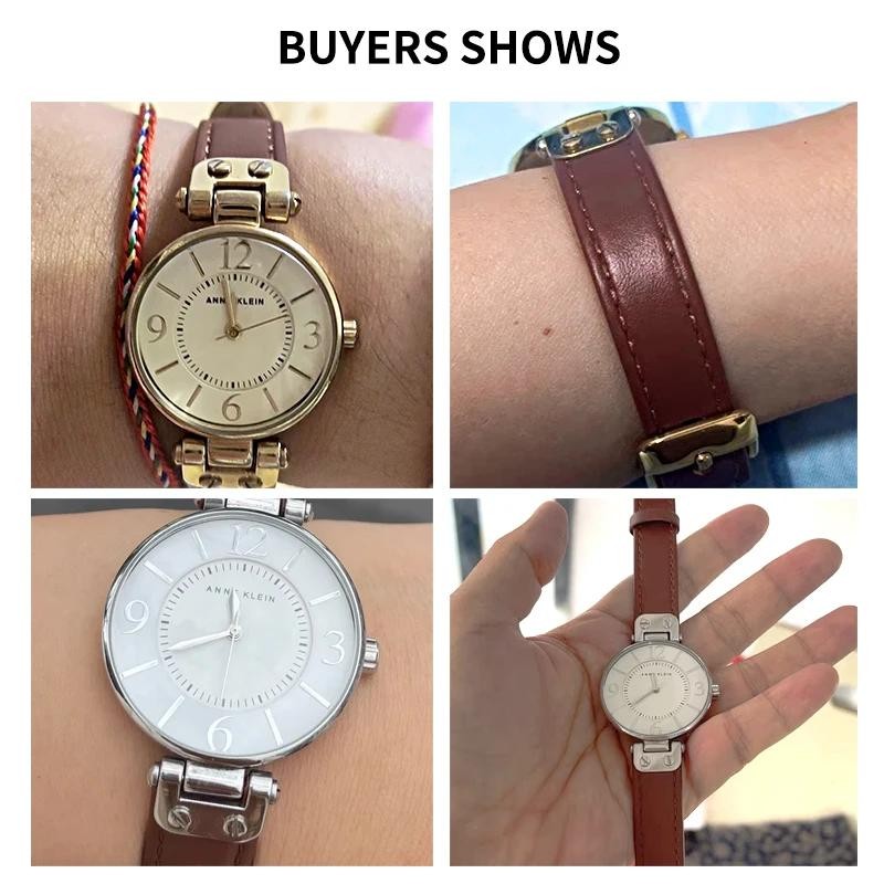 for Anne Klein Quality Genuine Leather Watch Band Straps Women Ak2618 2157 2156