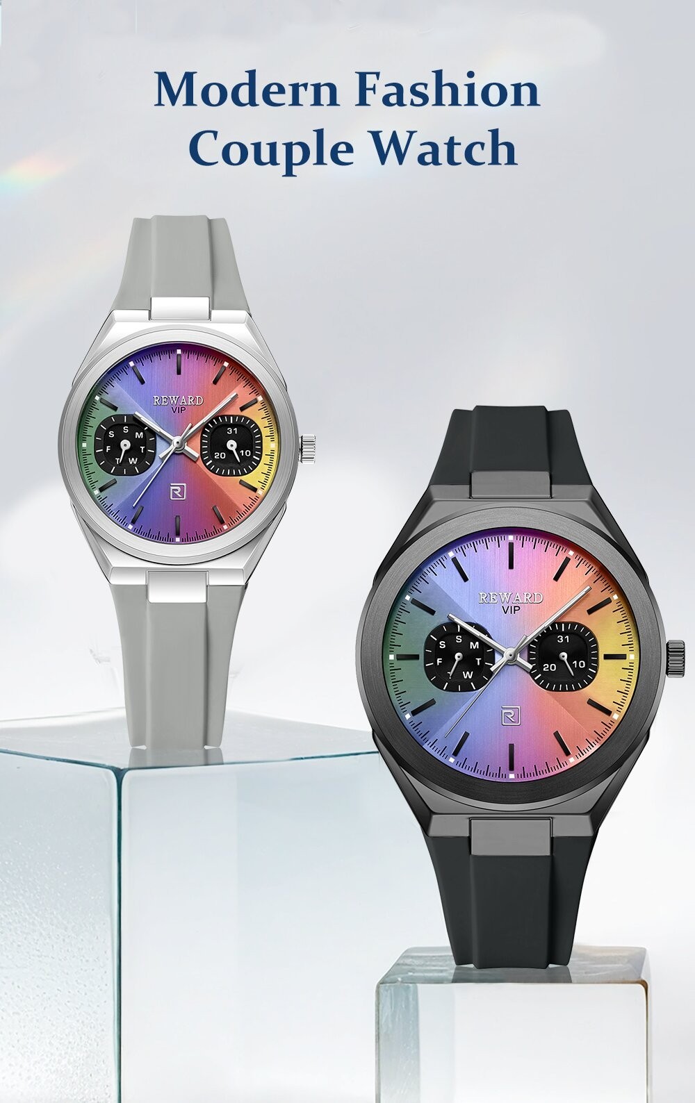 REWARD Women’s Week/Day Luminous Multifunction Calendar Couple Quartz Watch Gift