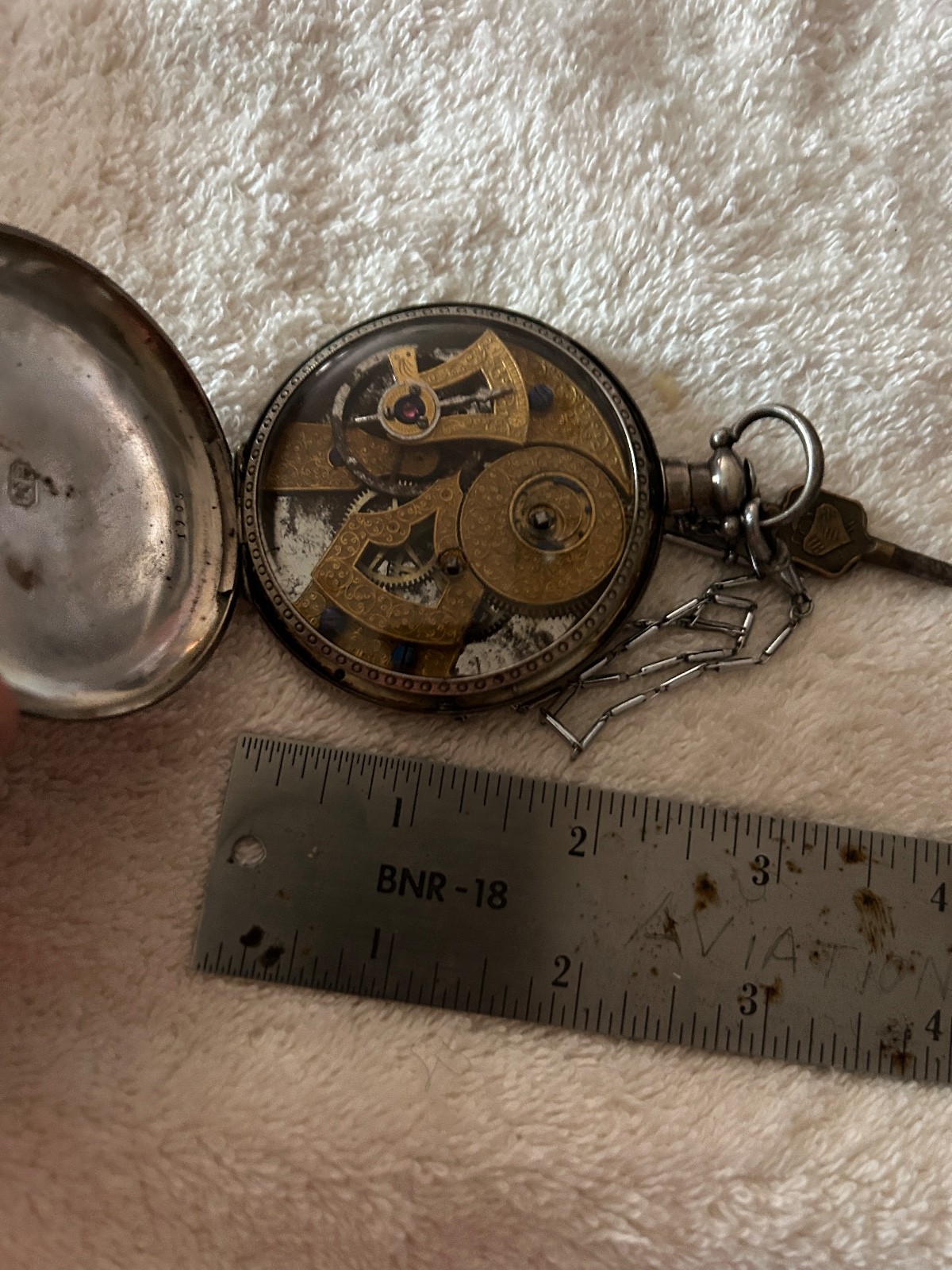 Antique Chinese Duplex Coin Silver Key Wind Pocket Watch