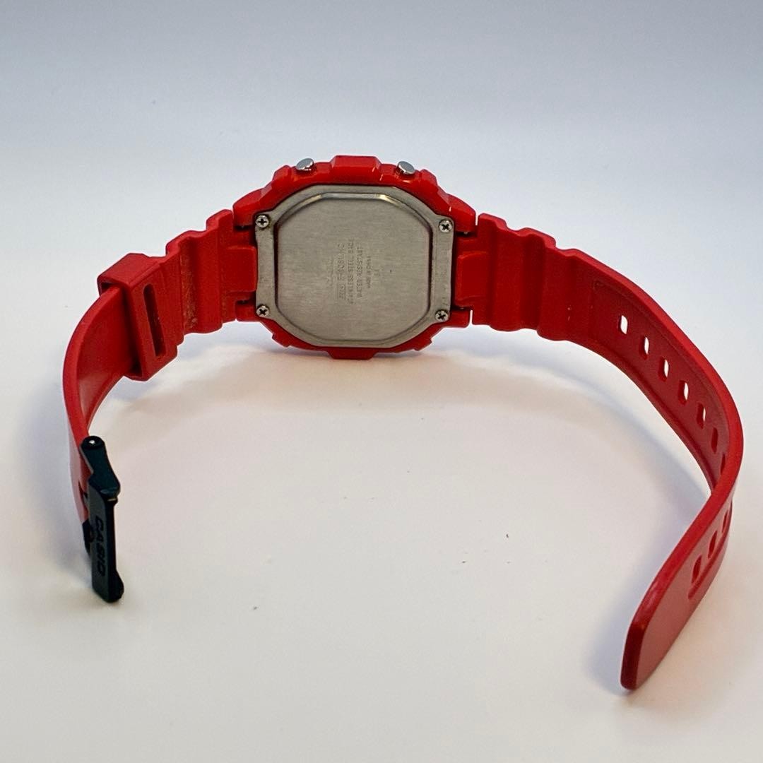 G-Shock DW-5600E-1V Digital Watch Red Waterproof Working Used G614