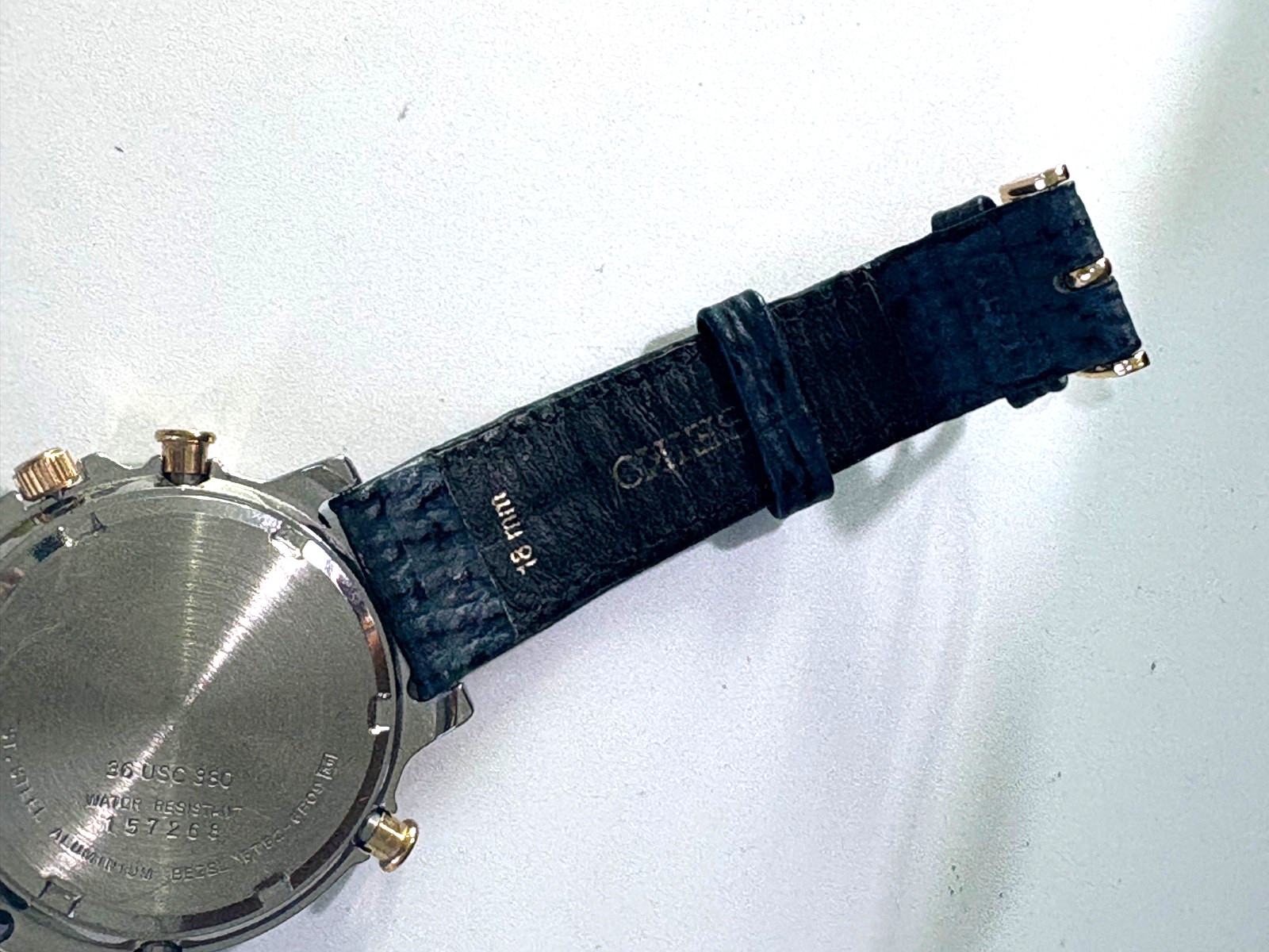 VINTAGE SEIKO USA OLYMPIC WORLD TIMER 5T52-6B08 DUAL TIME ALARM WATCH BLUE DIAL