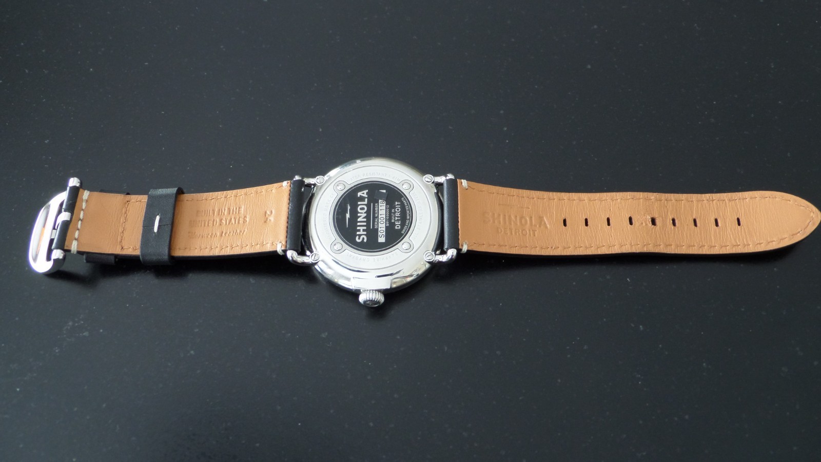 Shinola Runwell Men’s Watch. Black face, black leather wristband. Excellent!