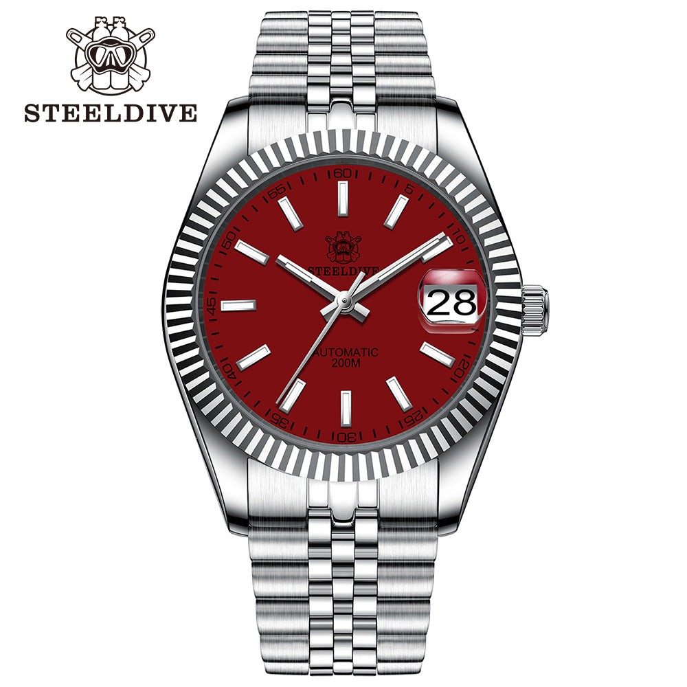 STEELDIVE SD1933 Mens 39mm 200M Automatic Dive Watch NH35 Steel Bracelet