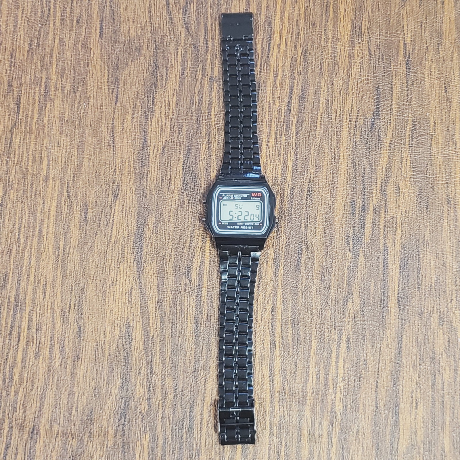 Stainless Steel Retro Digital Watch. Classic BLACK Date Time Alarm Timer US SHIP