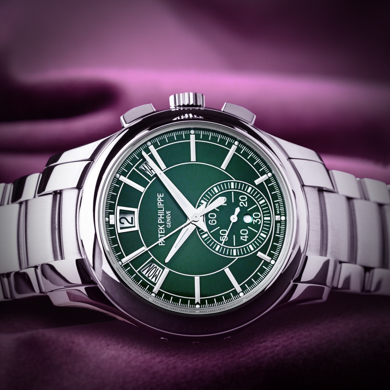 Patek Philippe Complications Flyback Annual Calendar Wht. Gold Green 5905/1A-001