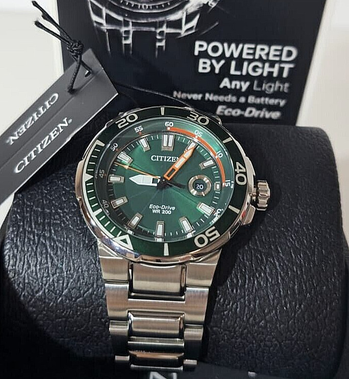 Citizen AW1428-53X Eco-Drive Endeavor Stainless Steel Green Dial Men’s Watch