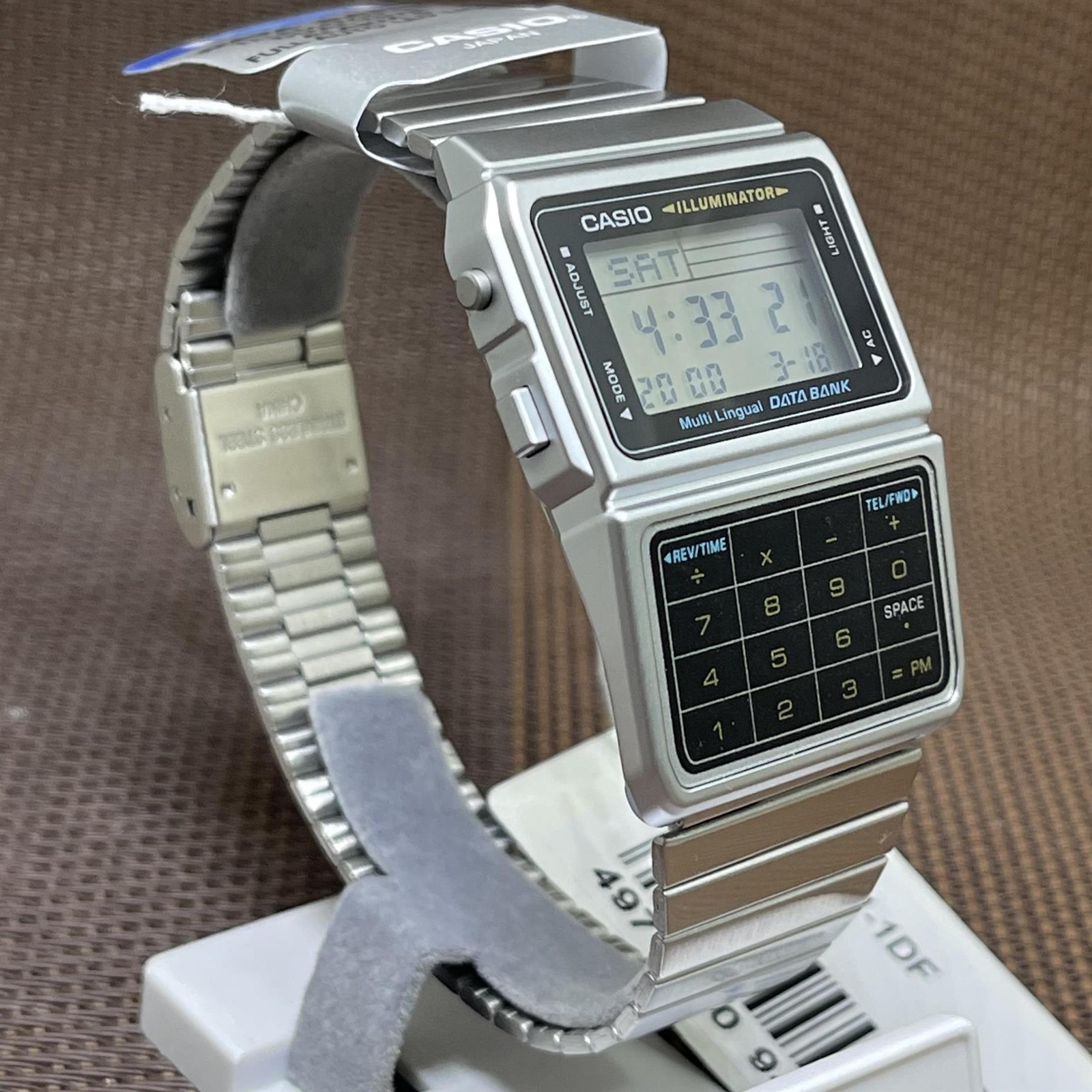 Casio DBC-611-1D Databank Men Calculator Alarm Stainless Steel Digital Watch