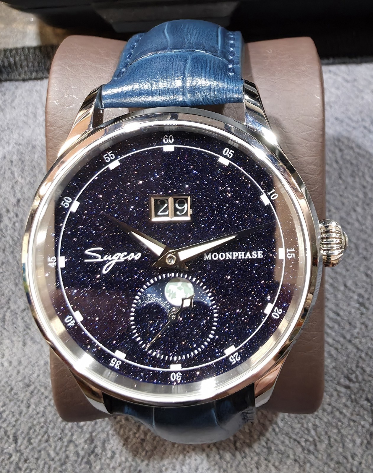 Sugess ST2528 MoonPhase Master Automatic Men’s 41mm Watch New w/ Extra Strap