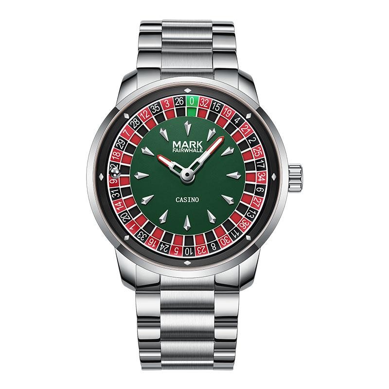 Mark Fairwhale Rotating Dial Luminous Waterproof 30m Stainless Steel Men Watch