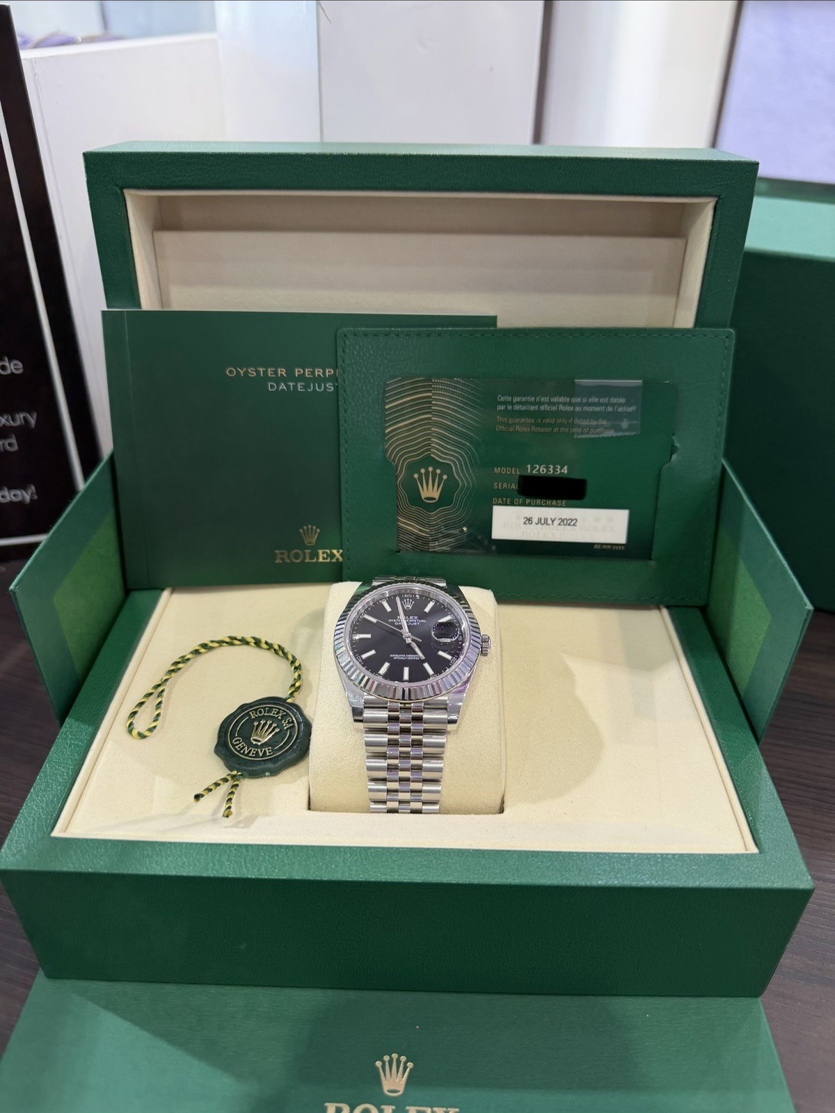Brand New Rolex Datejust 41 126334 Black Dial Unworn Full Set Tags 2022 FULLSET!