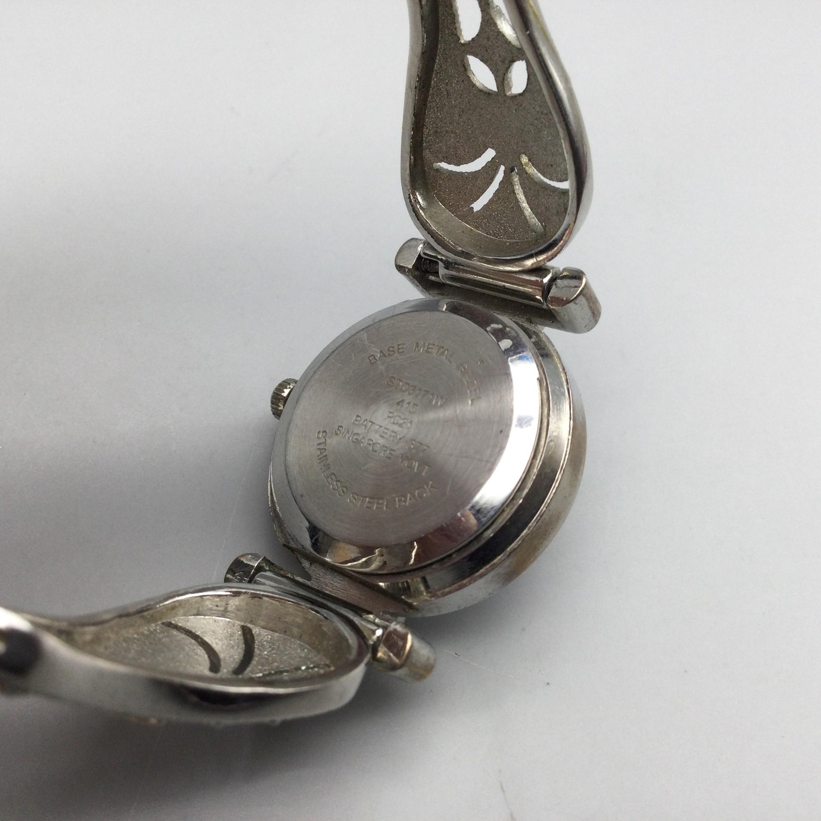 Studio Time Womens Watch 24mm Silver Tone Marcasite MOP Dial New Battery