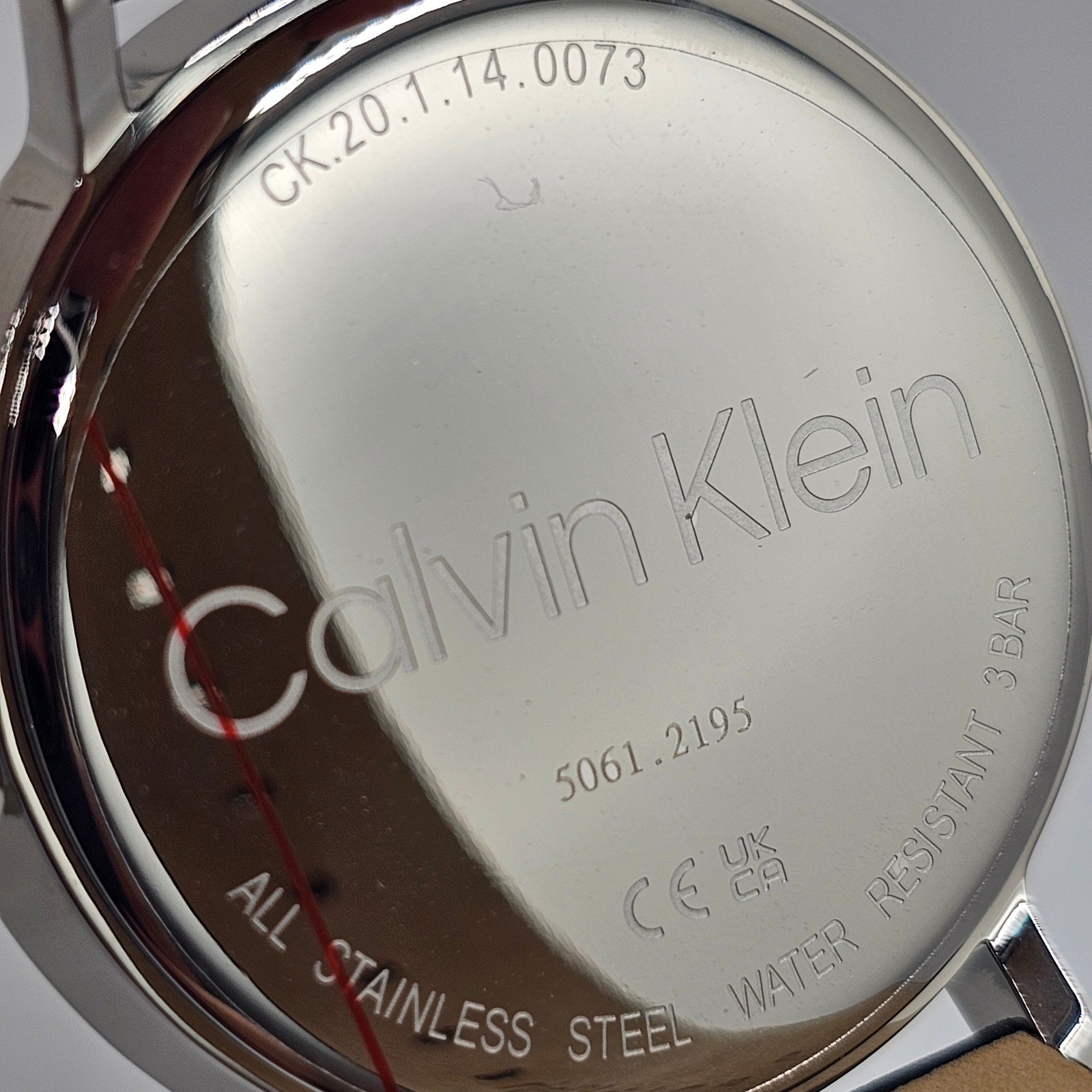 Calvin Klein Watch Bracelet Set Mens Leather Band Minimalist Gray Dial Black New